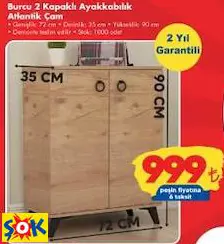 BURCU 2 KAPAKLI AYAKKABILIK ATLANTİK ÇAM